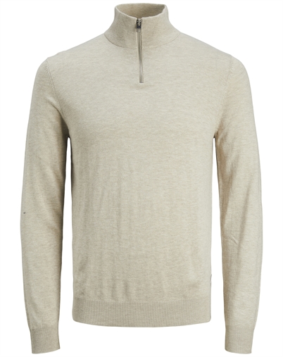 Jack & Jones Junior - JJEEmil Half Zip Strik - Oatmeal
